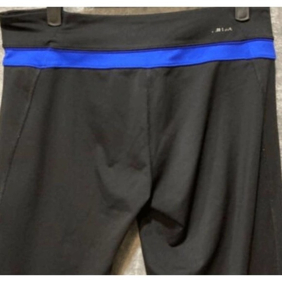 ADIDAS Women's Medium‎ Black & Blue Yoga Athletic Leggings Pants - Picture 3 of 3